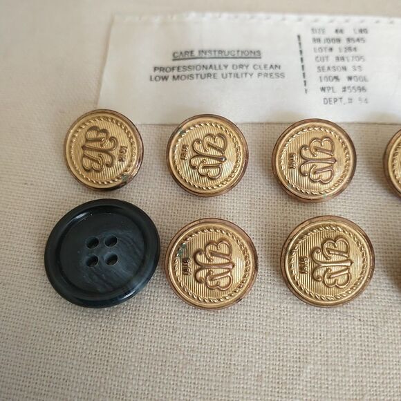 Brooks Brothers 1818 Replacement Buttons Gold Tone Waterbury "B" Monogram 10x - Picture 2 of 9